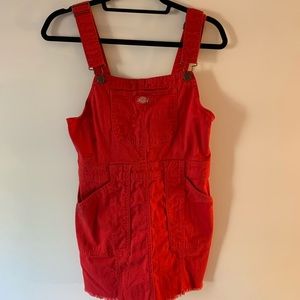 Red Dickies Overall Dress
